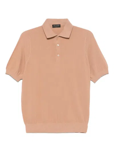 Dell'oglio Knitted Polo Shirt In Neutrals