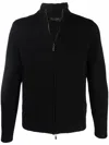 Dell'oglio Knitted Zip-up Jumper In Black