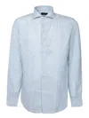 Dell'oglio Light Blue Striped Linen Shirt In Blue
