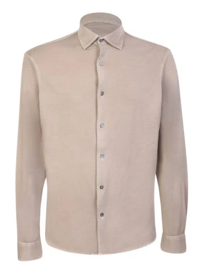 Dell'oglio Light Mastic Dyed Jersey Shirt In Neutrals