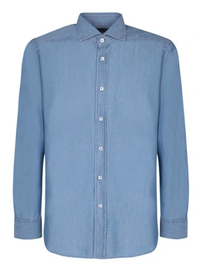 Dell'oglio Lightweight Denim Shirt In Blue