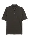 Dell'oglio Linen Polo Shirt In Brown