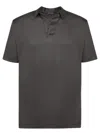Dell'oglio Linen Polo Shirt With Three-button Collar In Gray