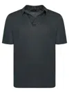 Dell'oglio Linen Polo T-shirt With Subtle Collar In Blue
