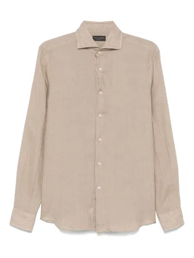 Dell'oglio Linen Shirt In Brown