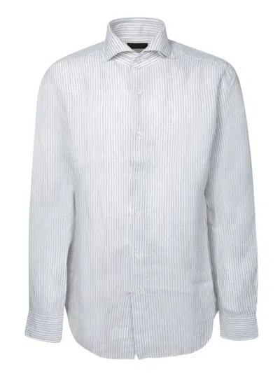 Dell'oglio Linen Shirt With Subtle Gray In White