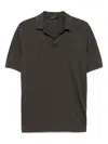 Dell'oglio Linen Polo Shirt In Brown