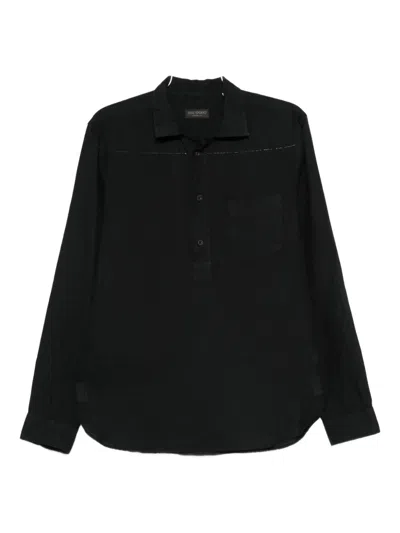Dell'oglio Long-sleeve Button-down Shirt In Black