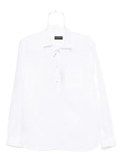 Dell'oglio Long-sleeve Collared Shirt In White