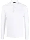 Dell'oglio Long-sleeve Cotton Polo Shirt In White