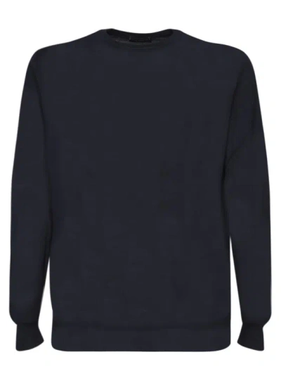 Dell'oglio Long Sleeve Crew Neck Sweater In Blue