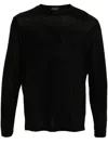 Dell'oglio Crew-neck Merino Wool Jumper In Black