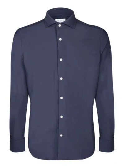 Dell'oglio Long Sleeve Shirt Made From Smooth Fabric In Blue