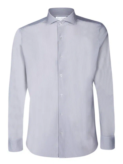 Dell'oglio Long Sleeve Shirt With Vertical Striped Pattern In White