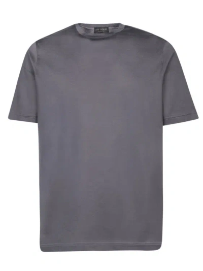Dell'oglio Long-sleeved Jersey T-shirt. Iron Grey Color. Soft And Luxurious Fabric.