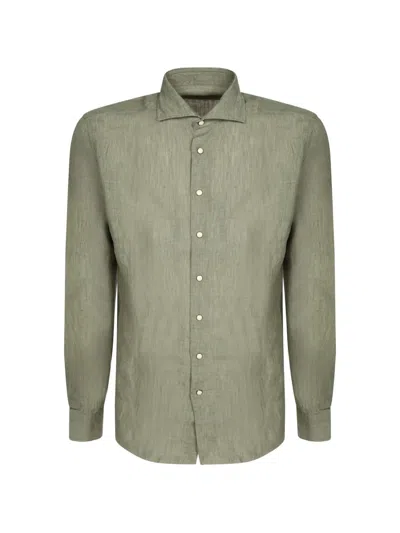 Dell'oglio Long-sleeve Button-up Shirt In Green