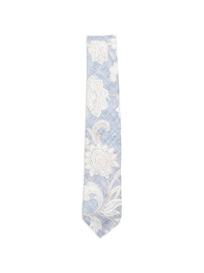 Dell'oglio Martin Paisley-print Tie In Blue