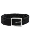 Dell'oglio Mastic Elasticated Suede Belt In Black