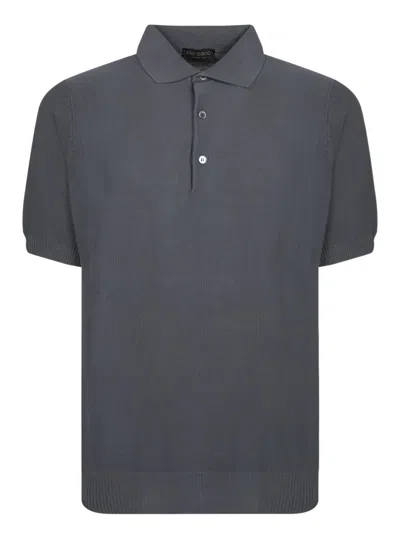Dell'oglio Micro Piqué Polo In Gray