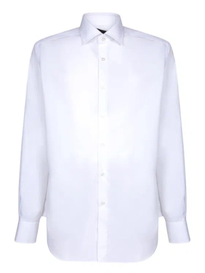 Dell'oglio Micro Texture Fabric Shirt In White
