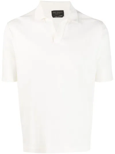 Dell'oglio Open-placket Cotton Polo Shirt In White