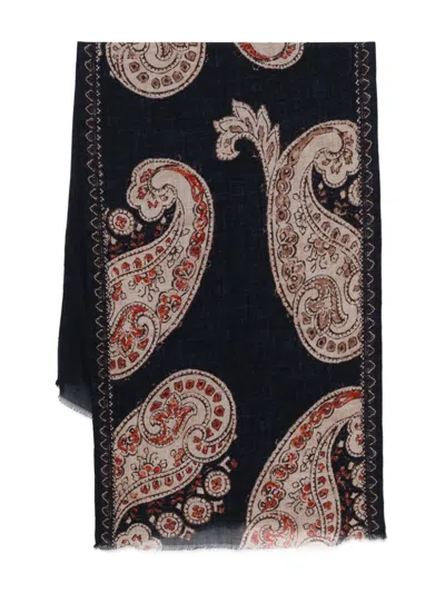 Dell'oglio Paisley-print Scarf In Blue