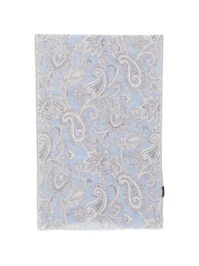 Dell'oglio Paisley-print Frayed Scarf In Green