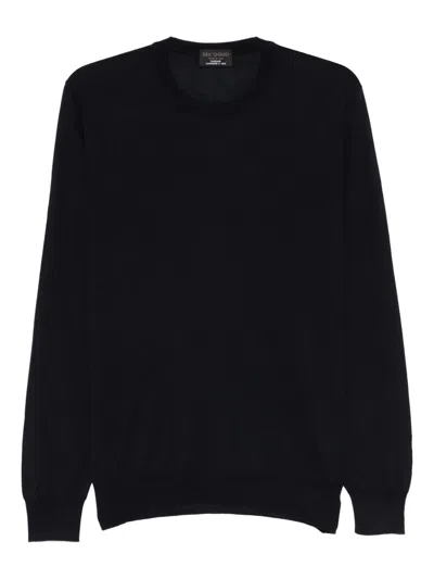Dell'oglio Panelled Crew Neck Sweater In Blue