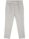 Dell'oglio Tapered Cotton Chino Trousers In Grey