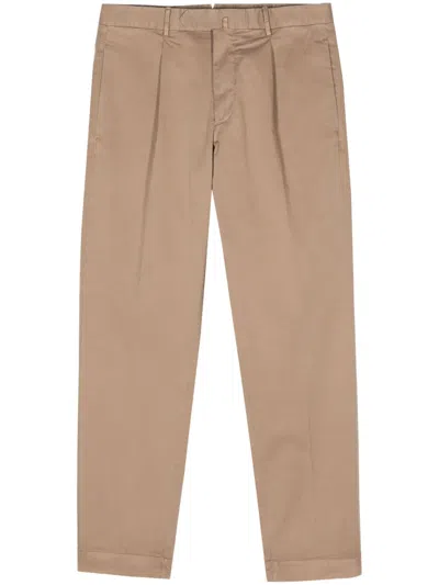 Dell'oglio Pressed-crease Tapered-leg Trousers In Neutrals
