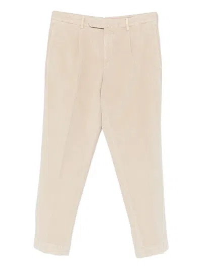 Dell'oglio Pleated Corduroy Trousers In Neutral