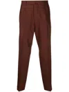 Dell'oglio Pleated Detaling Tailored Trousers In Brown