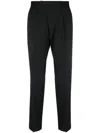 Dell'oglio Pleated Tapered Trousers In Black
