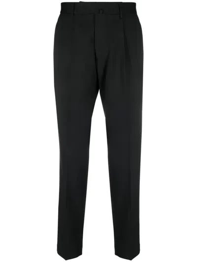 Dell'oglio Pleated Tapered Trousers In Black