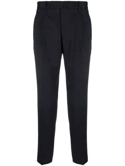 Dell'oglio Pleated Tapered Trousers In Blau