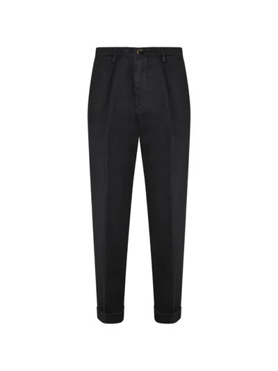 Dell'oglio Pleated Turn-up Trousers In Blue