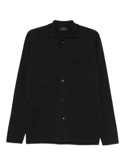 Dell'oglio Pocket Button Shirt In Black