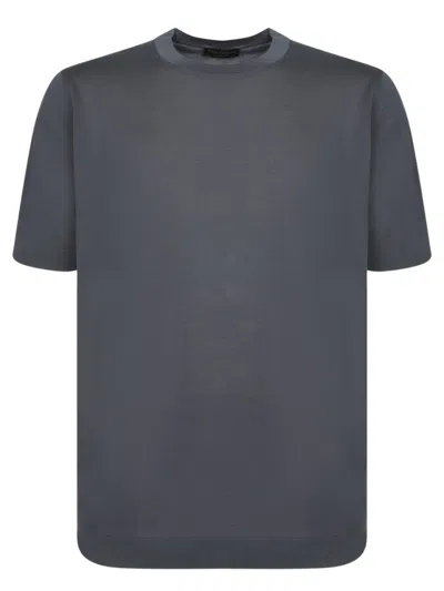 Dell'oglio Powder Blue Crepe T-shirt In Gray