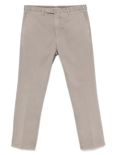 Dell'oglio Pressed-crease Chino Trousers In Gray