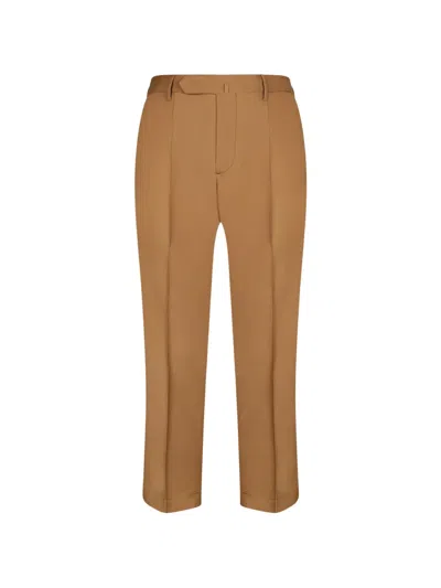Dell'oglio Pressed-crease Trousers In Brown