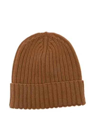 Dell'oglio Ribbed Beanie In Brown
