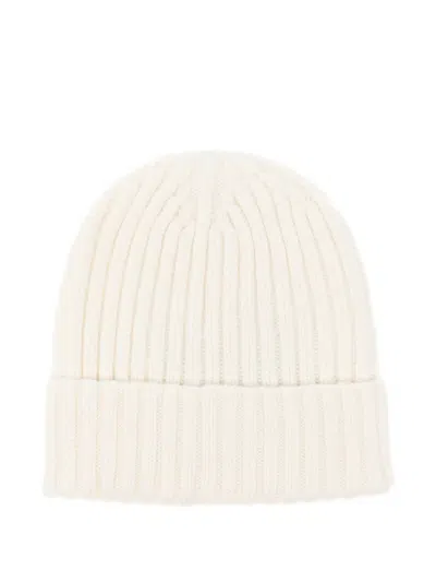 Dell'oglio Ribbed Beanie Hat In White