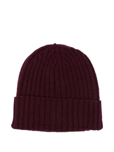 Dell'oglio Ribbed Beanie Hat In Red