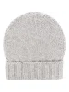 Dell'oglio Ribbed-knit Cashmere Beanie In Grey