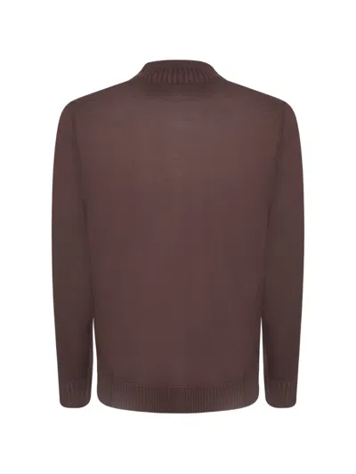 Dell'oglio Ribbed-trim Sweater In Brown