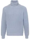 Dell'oglio Roll-neck Cashmere Jumper In Blue