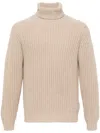 Dell'oglio Roll-neck Cashmere Jumper In Neutrals