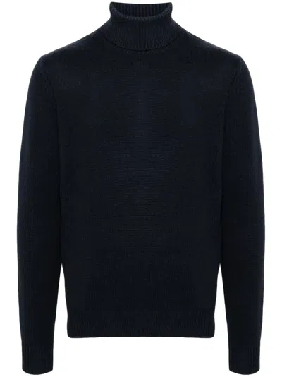 Dell'oglio Roll-neck Knit Jumper In Blue