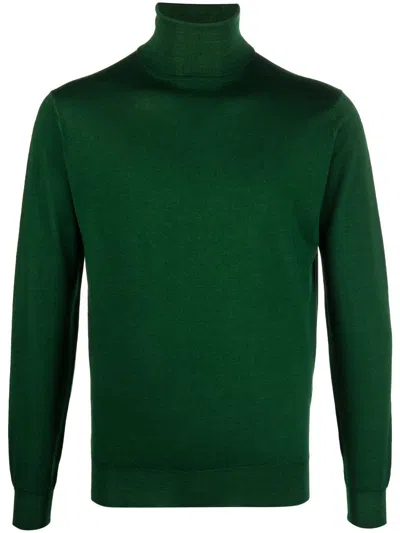 Dell'oglio Roll-neck Rib-trimmed Jumper In Green
