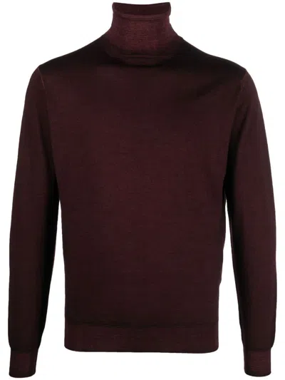 Dell'oglio Roll-neck Merino Wool Jumper In Red
